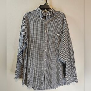 Orvis Men's Black And White Micro Plaid Button Down Casual Shirt Size XL NWOT